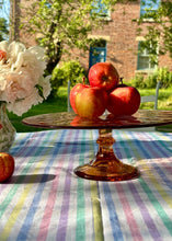 Load image into Gallery viewer, A pair of 'box-fresh' candy striped single sheets (seen here as tablecloth)
