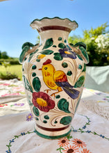 Load image into Gallery viewer, Italian Sgraffito vase with bird and flowers
