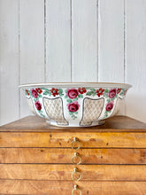 Load image into Gallery viewer, Large antique washstand bowl - with rose decoration
