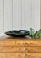 Load image into Gallery viewer, Ebonised papier mache decorative shell dish with gilt decoration
