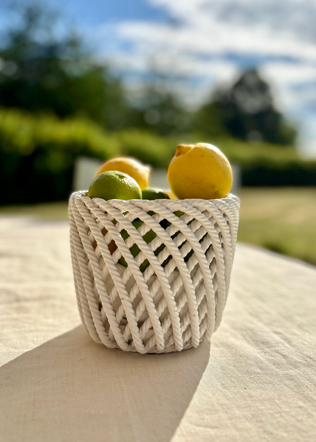 Italian ceramic woven basket