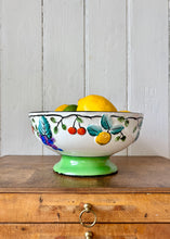 Load image into Gallery viewer, Art Deco fruity green pedestal bowl by Arboretum Ware
