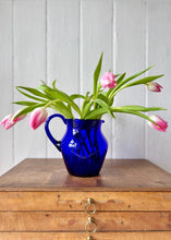 Load image into Gallery viewer, A Bristol Blue antique glass jug
