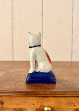 Load image into Gallery viewer, Hand painted cat on blue cushion
