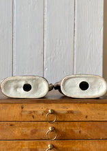 Load image into Gallery viewer, A pair of rearing mantle horses in grey glaze
