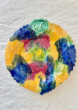 Load image into Gallery viewer, Antique majolica leaf plate in multi-tones
