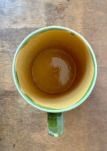 Load image into Gallery viewer, Large antique green pint mug with daisy decoration
