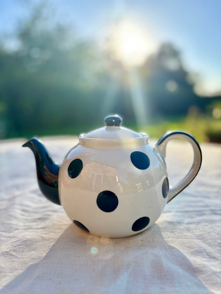 Whittard of Chelsea black on white polka dot teapot