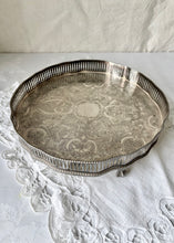 Load image into Gallery viewer, Silver plated pressed galleried tray
