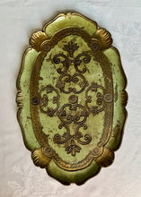 Load image into Gallery viewer, Celadon green Florentine oval tray
