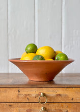 Load image into Gallery viewer, Terracotta bowl with green hand painted interior
