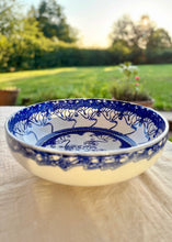 Load image into Gallery viewer, Art Nouveau large bowl in blue and white by Doulton
