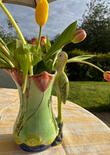 Load image into Gallery viewer, Water lily and stork hand painted jug
