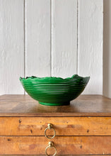 Load image into Gallery viewer, Antique green cabbage ware antique bowl
