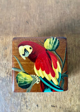 Load image into Gallery viewer, A hardwood box with hand painted parrot
