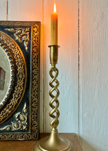Load image into Gallery viewer, Solid brass tall twisted candlesticks
