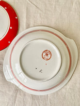 Load image into Gallery viewer, A set of Crownford Art Deco tableware with white polka dots on scarlet
