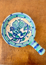 Load image into Gallery viewer, Rustic blue bird dish with handle by Porches, Portugal
