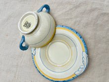 Load image into Gallery viewer, A set of 3 breakfast twin handled cups and saucers
