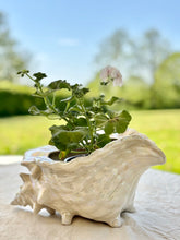 Load image into Gallery viewer, Large white lustreware shell vase
