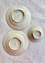Load image into Gallery viewer, Antique hand thrown and hand painted trio
