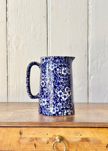 Load image into Gallery viewer, Heron Cross Pottery deep blue and white floral pattery jug
