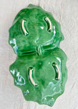 Load image into Gallery viewer, Twin vine leaf majolica nibbles dish by Bordallo Pinheiro
