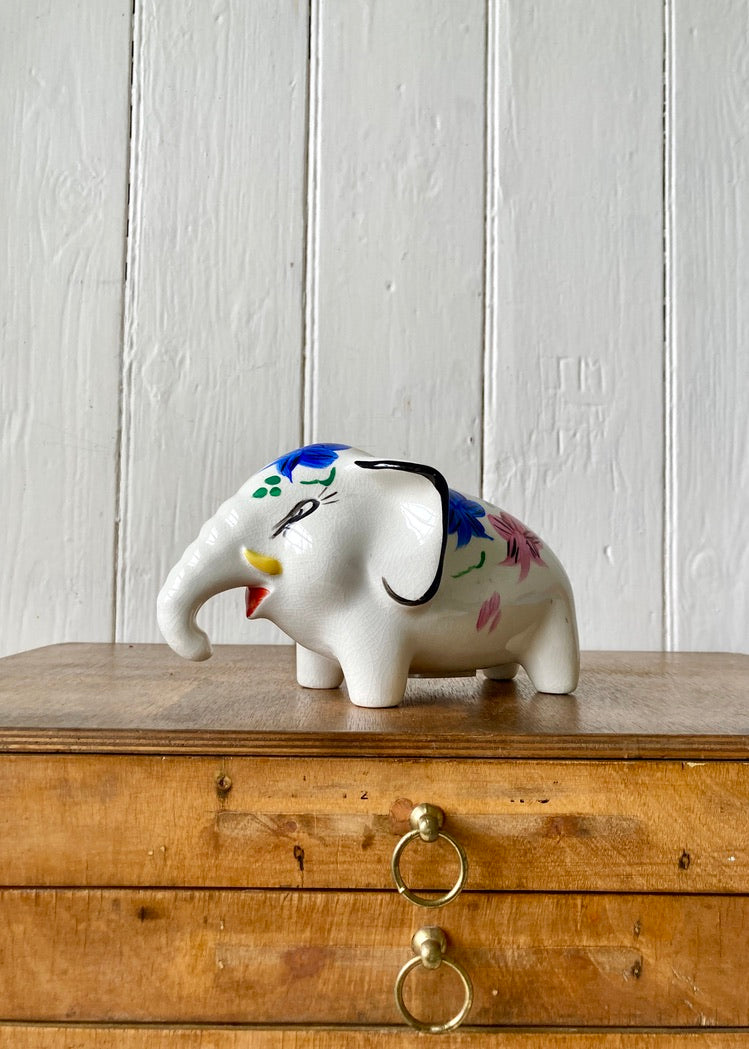 Elephant hand painted money box by Arthur Wood