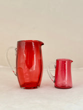 Load image into Gallery viewer, A pair of antique cranberry pink glass hand-blown jugs
