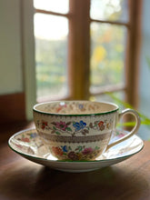 Load image into Gallery viewer, A giant tea cup and saucer in the Chinese Rose pattern by Spode
