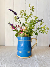 Load image into Gallery viewer, Turquoise and cream banded jug
