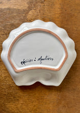 Load image into Gallery viewer, French scallop shell shaped dish with hand painted bird of paradise
