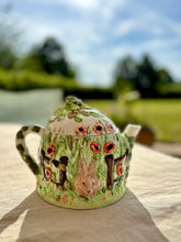 Load image into Gallery viewer, Annie Rowe Rabbit Village tea pot
