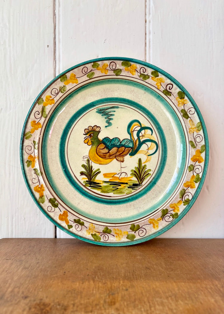 Greek artisan cockerel plate