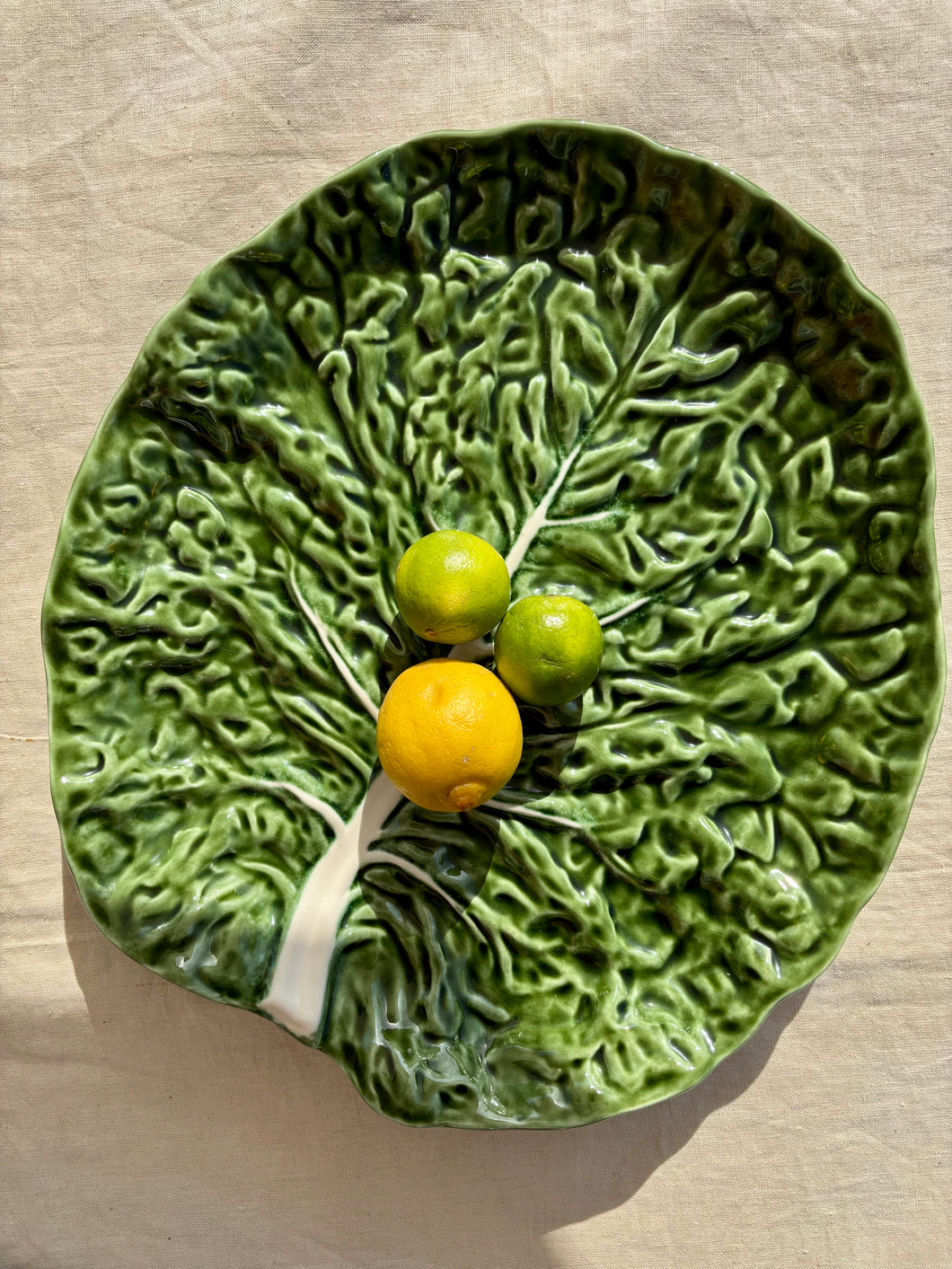 Large cabbage ware sharing or serving platter