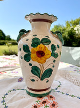 Load image into Gallery viewer, Italian Sgraffito vase with bird and flowers
