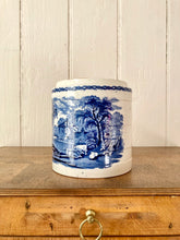 Load image into Gallery viewer, Antique blue transferware planter/pot

