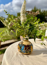 Load image into Gallery viewer, French Elchinger Et Cie, hand decorated, rustic floral vase
