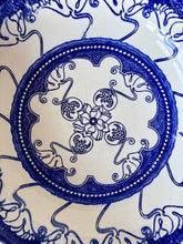 Load image into Gallery viewer, Art Nouveau large bowl in blue and white by Doulton
