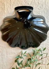 Load image into Gallery viewer, Ebonised papier mache decorative shell dish with gilt decoration

