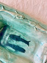 Load image into Gallery viewer, Blue studio pottery fish dish

