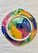 Load image into Gallery viewer, Antique majolica leaf plate in multi-tones
