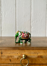 Load image into Gallery viewer, Small papier mache hand made and decorated elephant
