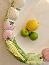 Load image into Gallery viewer, Large white majolica vegetable platter

