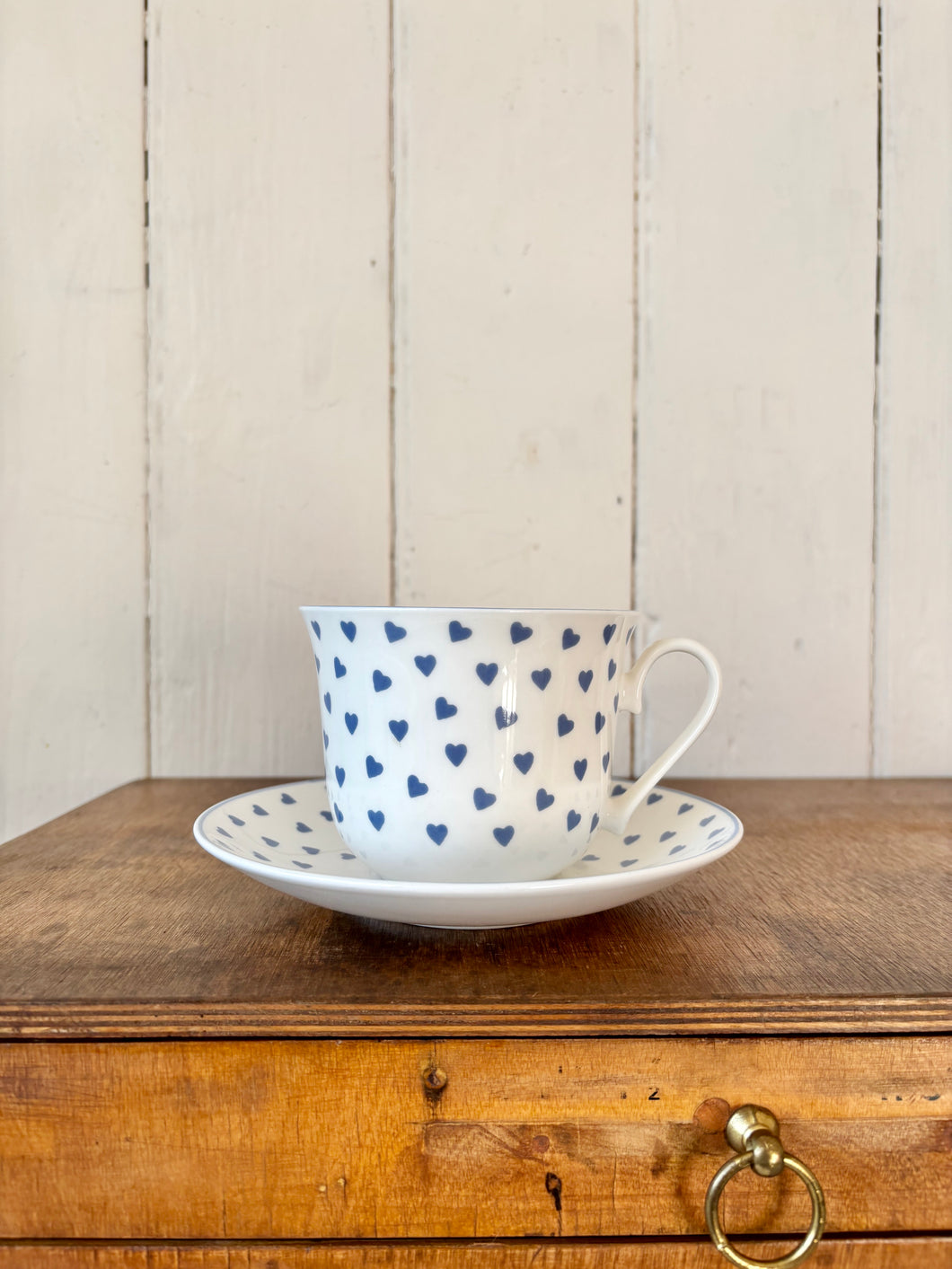 Nina Campbell blue heart breakfast cup and saucer
