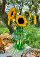 Load image into Gallery viewer, Large French Viresa green glass globe vase
