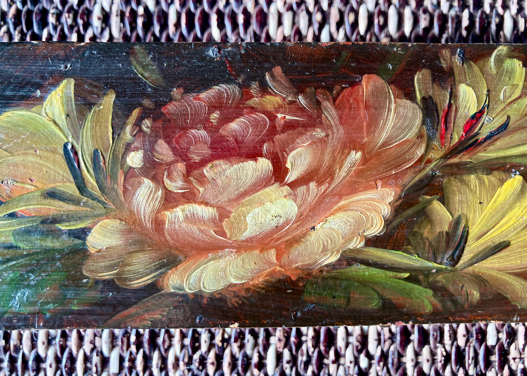 Wooden box with hand painted floral top