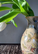Load image into Gallery viewer, Studio pottery hand painted jug with floral design in muted shades
