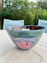 Load image into Gallery viewer, Karen Atherley bowl &#39;face and flowers&#39; design
