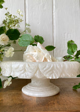 Load image into Gallery viewer, Carved alabaster pedestal dish
